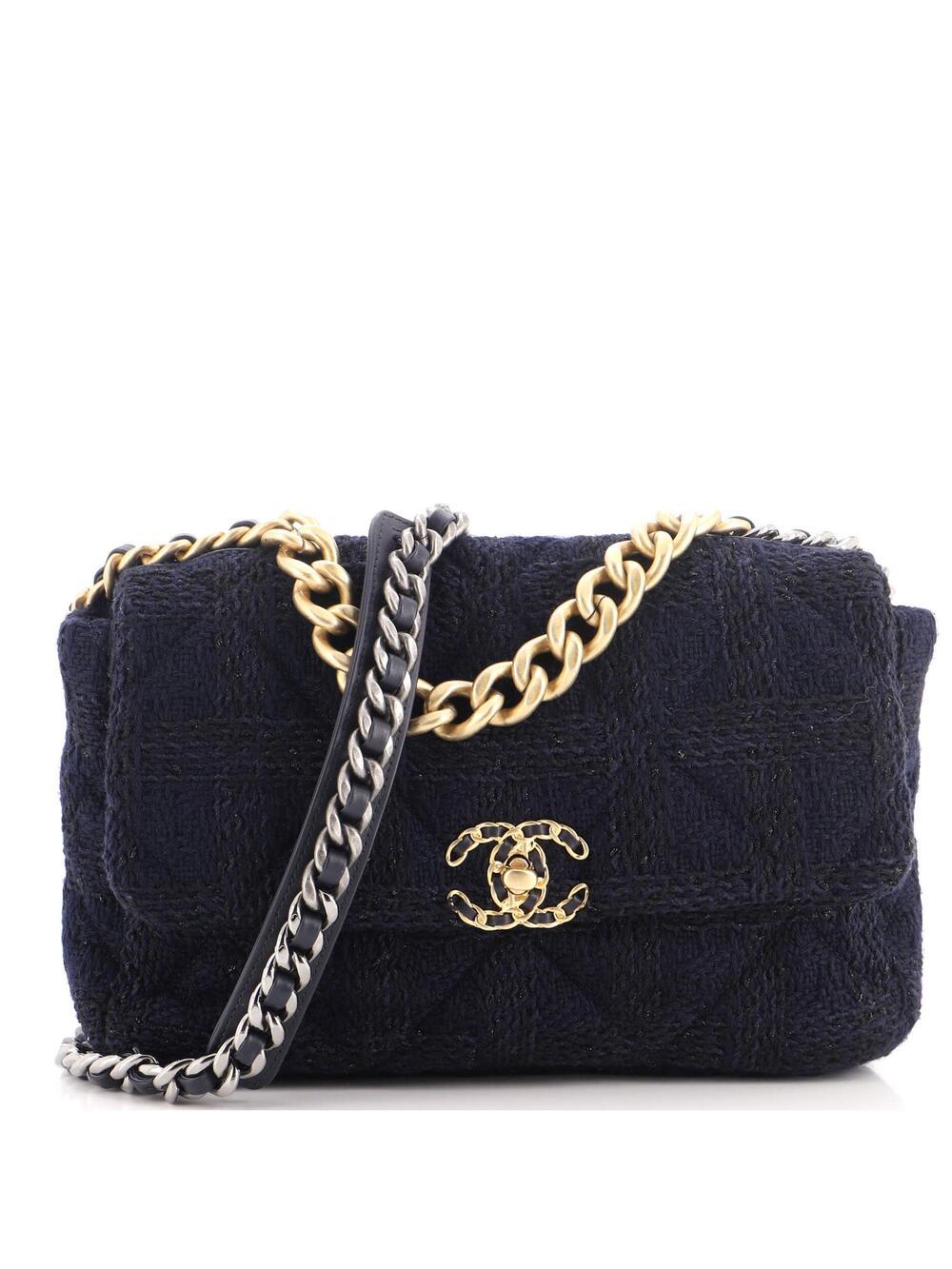 Chanel 19 Flap Bag Quilted Tweed Large #370868C43B